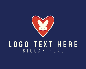Cute Heart Rabbit Logo