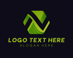 Firm - 3D Hexagon Wave Business Letter N logo design