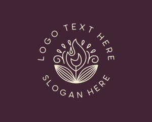 Essential Oils - Organic Candle Meditation logo design