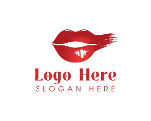 Makeup - Cosmetics Lipstick Smudge logo design