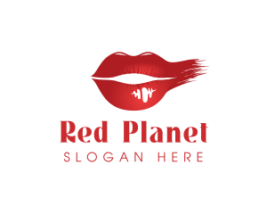 Cosmetics Lipstick Smudge logo design