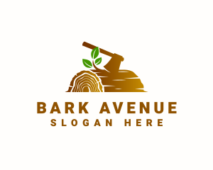 Bark - Wood Lumber Axe logo design