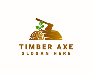 Wood Lumber Axe logo design