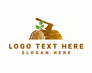 Lumber Mill - Wood Lumber Axe logo design