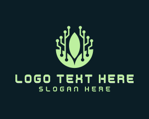 Futuristic - Eco Leaf Tech logo design