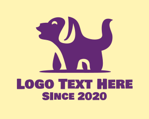 Negative Space - Barking Pet Dog logo design