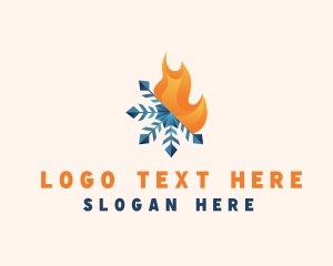 Heating And Cooling - Snowflake Fire Weather logo design