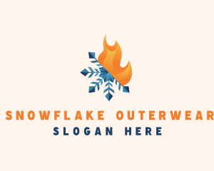 Snowflake Fire Weather  logo design