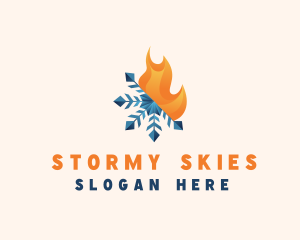 Weather - Snowflake Fire Weather logo design