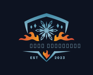 Thermal - Fire Ice Shield logo design