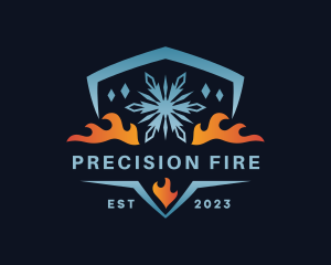 Fire Ice Shield logo design