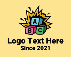 Playhouse - Letter Blocks Kindergarten logo design