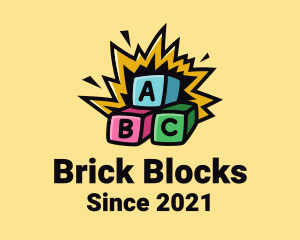 Blocks - Letter Blocks Kindergarten logo design