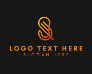 Typography - Gradient Orange Ampersand logo design