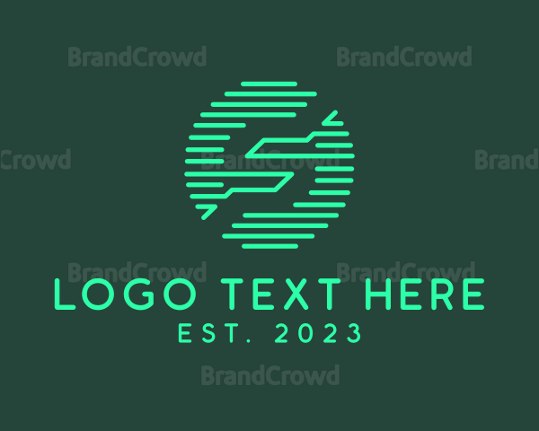 Futuristic Digital Letter S Studio Logo