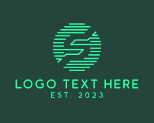 Futuristic - Futuristic Digital Letter S Studio logo design