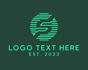 Cryptocurrency - Futuristic Digital Letter S Studio logo design