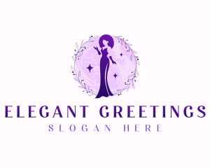 Elegant Floral Gown logo design