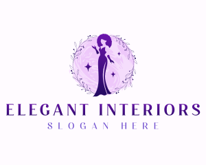 Elegant Floral Gown logo design