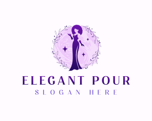 Elegant Floral Gown logo design