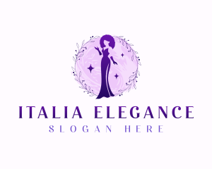 Elegant Floral Gown logo design