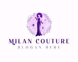 Elegant Floral Gown logo design