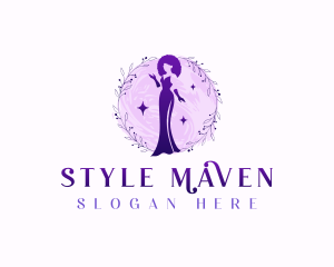 Elegant Floral Gown logo design