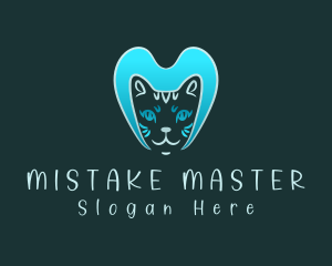 Blue Cat Letter M logo design