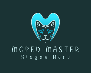 Blue Cat Letter M logo design