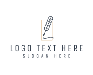 Author - Publishing Quill Writing logo design