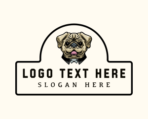 Dog Gentleman - Puppy Dog Grooming logo design