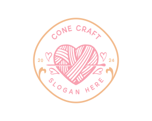 Yarn Heart Crochet logo design