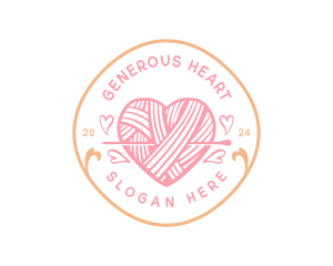 Yarn Heart Crochet logo design