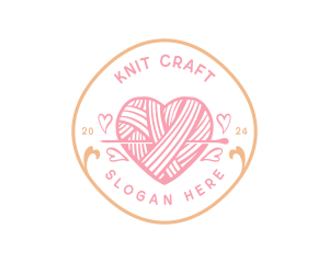 Yarn Heart Crochet logo design