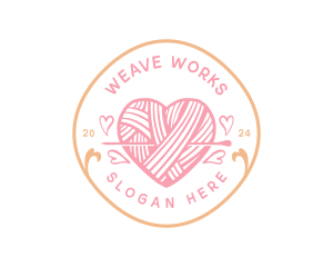 Yarn Heart Crochet logo design