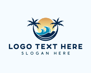 Hawaii - Beach Surfing Resort logo design
