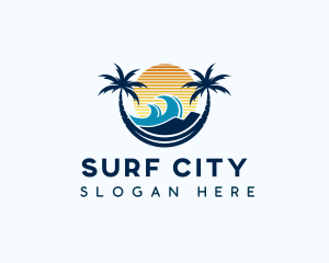 Beach Surfing Resort logo design