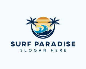 Beach Surfing Resort logo design