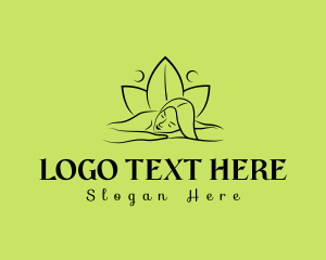 Monochrome - Woman Lotus Massage logo design