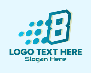 Jersey Number - Modern Tech Number 8 logo design