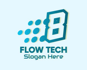 Modern Tech Number 8 logo design