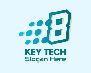 Modern Tech Number 8 logo design