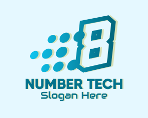 Modern Tech Number 8 logo design