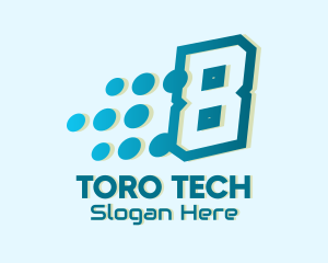 Modern Tech Number 8 logo design