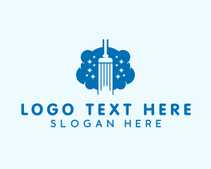 Clean - Mop Janitorial Cleaning logo design