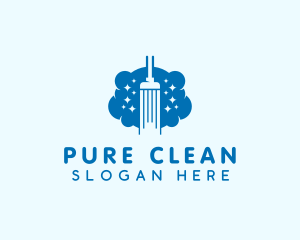 Mop Janitorial Cleaning logo design