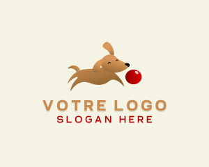 Cute Dog Ball Logo