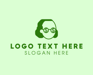 Green - Franklin Dollar Sign Eyeglasses logo design
