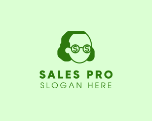 Salesman - Franklin Dollar Sign Eyeglasses logo design