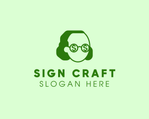 Sign - Franklin Dollar Sign Eyeglasses logo design